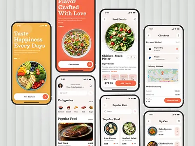 Food Delivery App UI Design app design ecommerce food food app food app design food app ui food delivery app food delivery application food delivery service food order food ordering app mobile mobile app mobile app design online food order online food ordering app restaurant restaurant app ui uiux