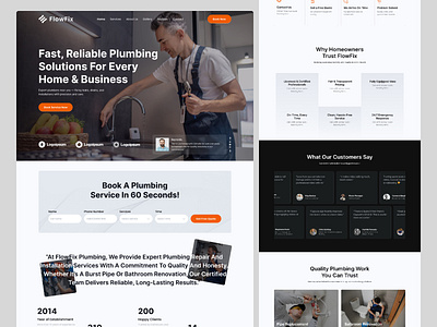 Plumbing Service Landing Page Design cleanui homeimprovement landing pages landingpagedesign modern website modernui plumberwebsite plumbing plumbingservices product design saas saaslandingpage service website servicelandingpage uidesign uiuxdesign uxdesign webdesign website websitedesign