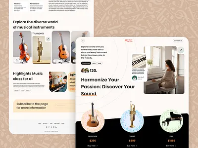 Feel the Rhythm of Design: Musical Instrument Landing Page 3d animation branding design graphic design illustration logo motion graphics ui vector