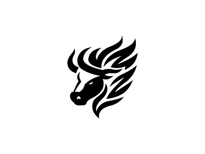 Buffalo Flame logo app brand identity branding buffalo logo creative logo design flaming logo illustration logo logotype mark silhouette logo symbol ui vector