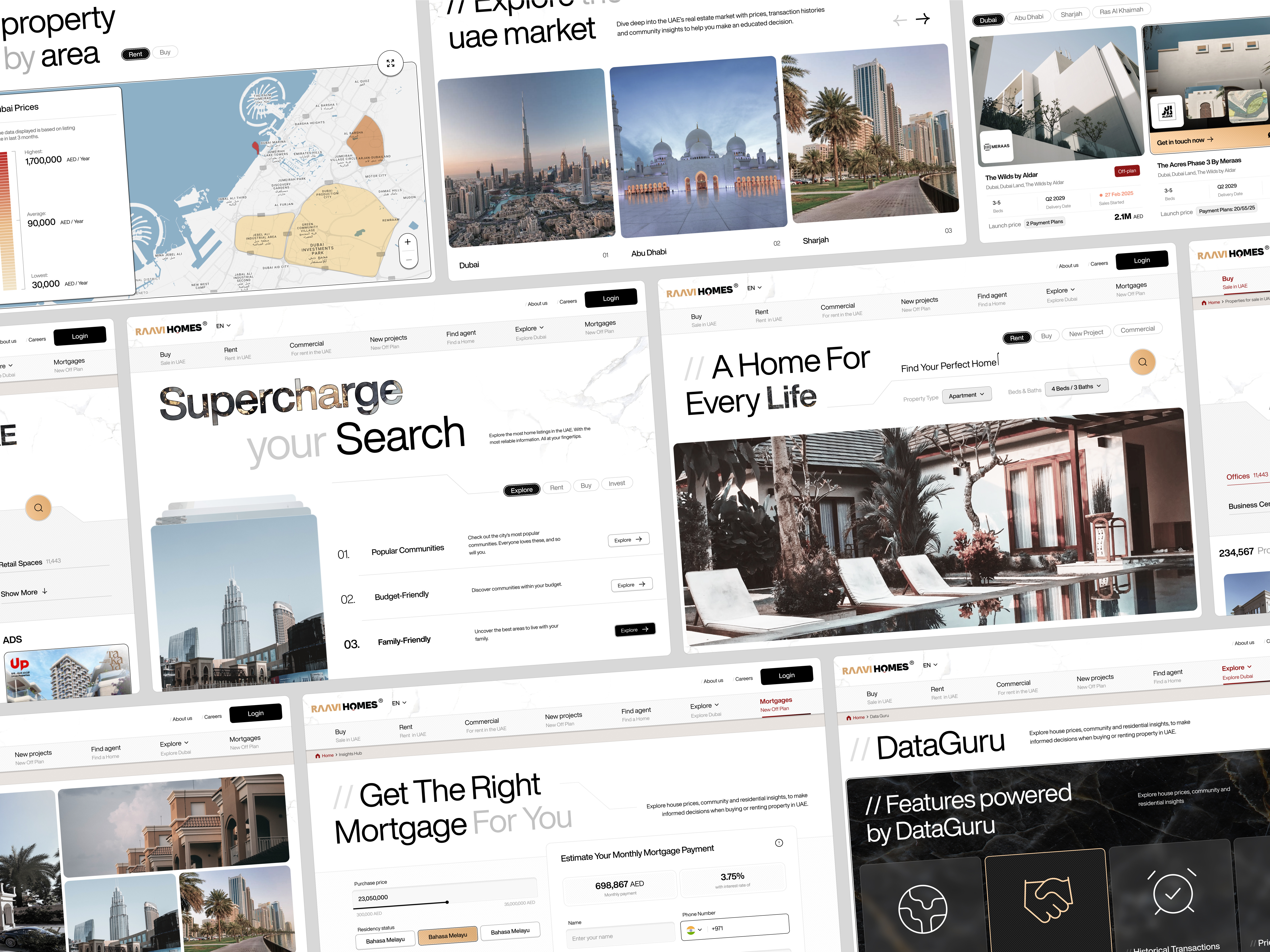Example of RAAVI HOMES — Real Estate Platform UI/UX Design