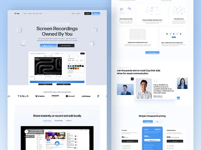 Modern Screen Recording Platform Redesign – UI/UX Design ai assistance landing page loom modern screen recording platform modern screen recording website recorder redesign saas saas landing page saas website screen recorder screen recorder landing page screen recording shasanko creations startup streaming uiuxdesign video recorder web design website