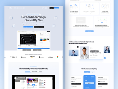 Modern Screen Recording Platform Redesign – UI/UX Design ai assistance landing page loom modern screen recording platform modern screen recording website recorder redesign saas saas landing page saas website screen recorder screen recorder landing page screen recording shasanko creations startup streaming uiuxdesign video recorder web design website