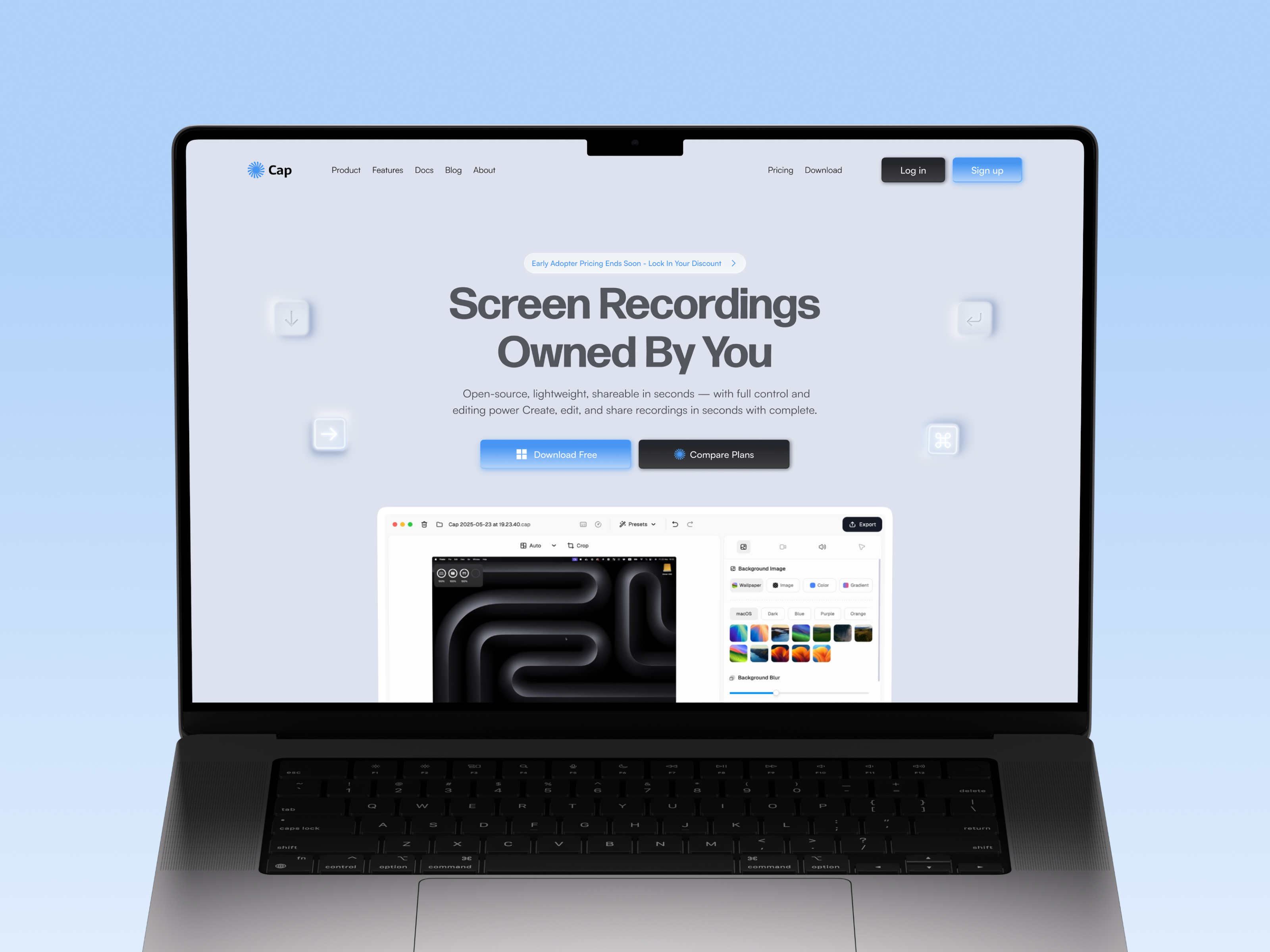 Example of Screen Recording Platform Website Design