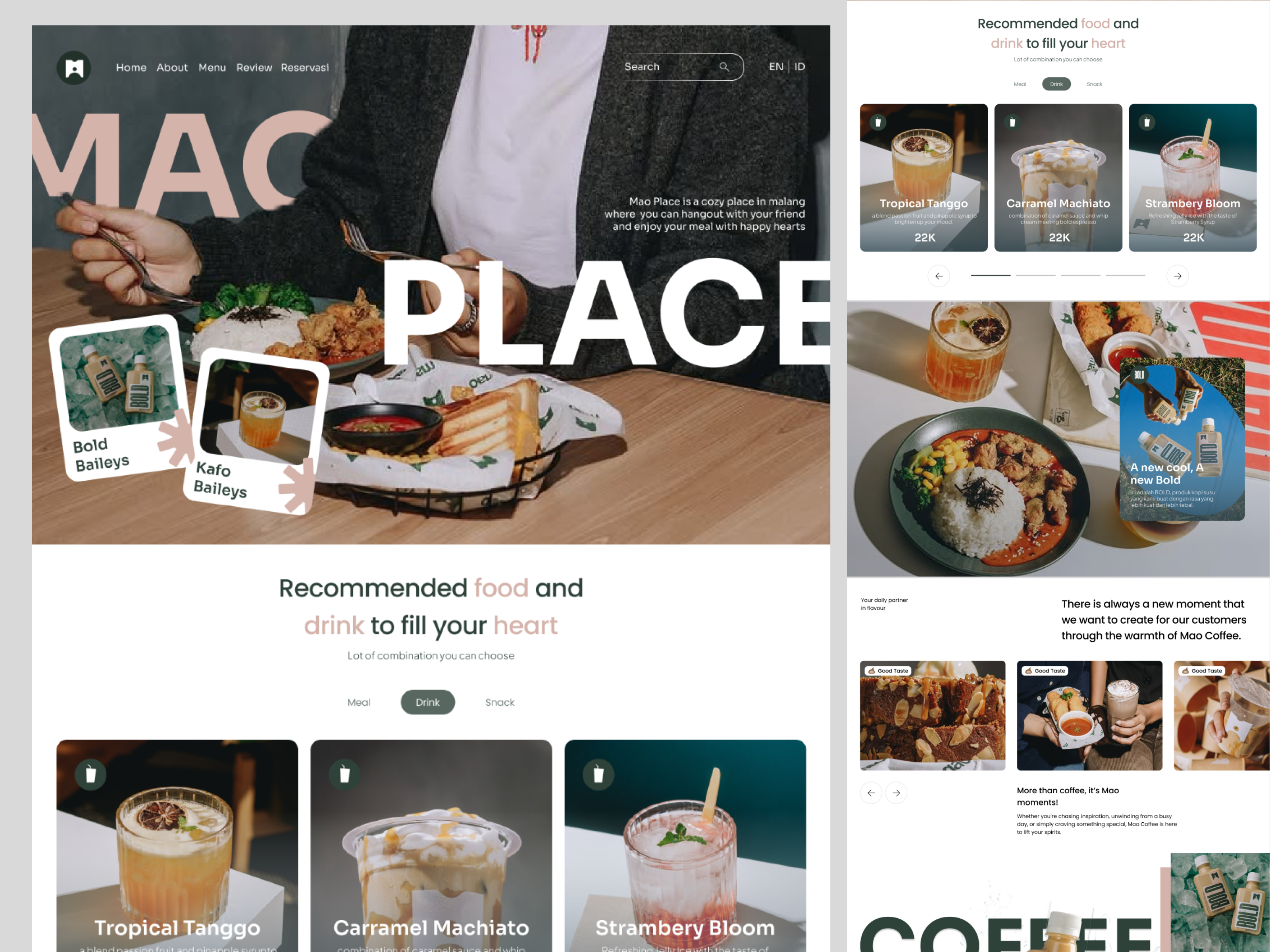 MAO PLACE - WEBSITE COFFEE SHOP cleandesign coffee shop layout ui ui website design website