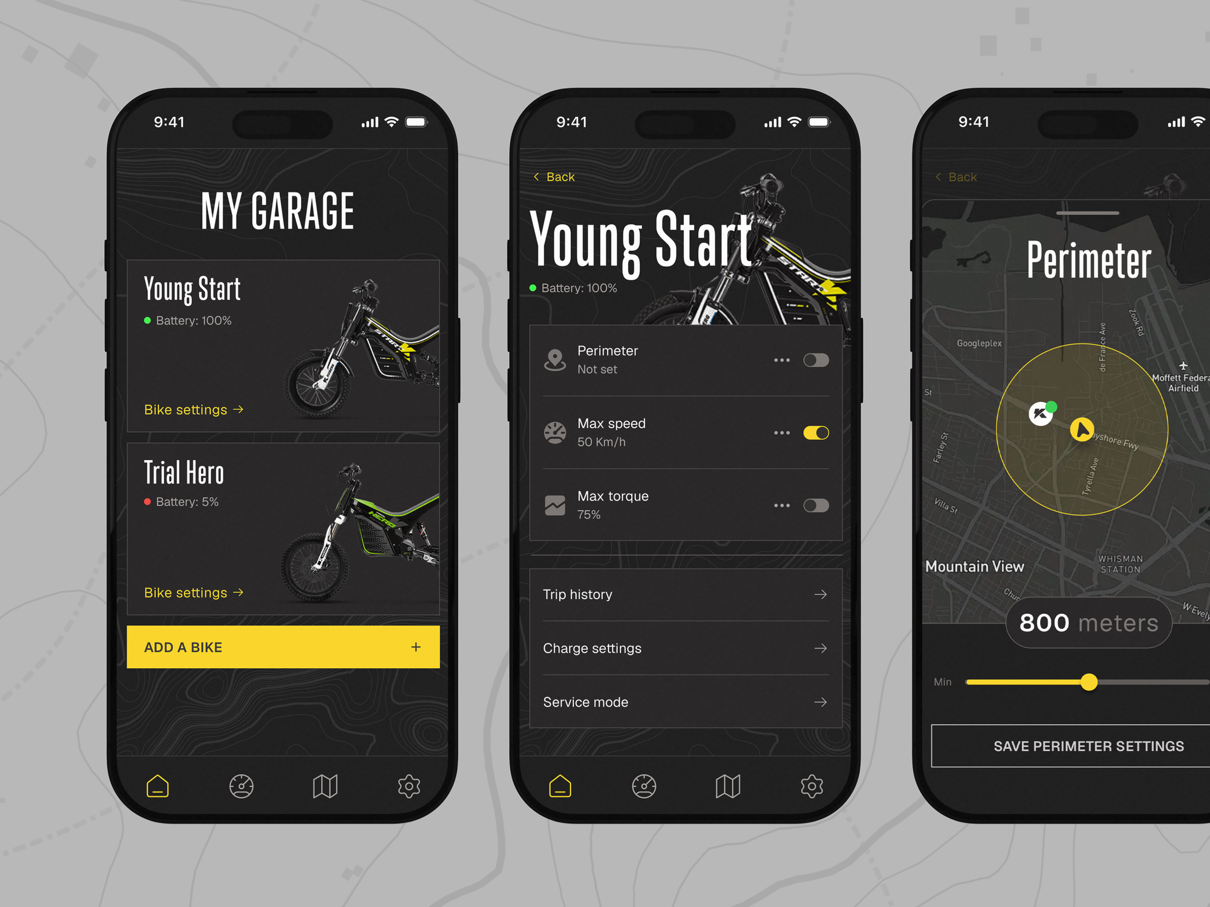 Kuberg app bike map perimeter