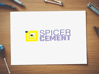 logo blue brand branding branding business cement design graphic design logo yellow