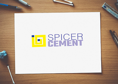 logo blue brand branding branding business cement design graphic design logo yellow