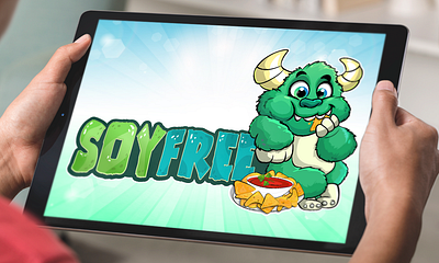 Cute Monster Logo Design, Friendly Beast Mascot Illustration beehaya branding cartoon chips cute design eating friendly funny graphic design illustration logo mascot monster packaging text vector