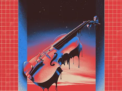 Psychedelic Violins 60s blue classic concert concert poster digital art digital painting festival gig poster graphic design illustration liquid music psychedelia psychedelic red texture violin