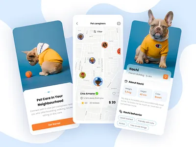 Pet Care Mobile App app design mobile app design mobile app ui mobile ui design modern ui pet app pet app design pet care app pet lovers ui ux