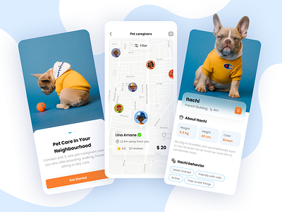 Pet Care Mobile App app design mobile app design mobile app ui mobile ui design modern ui pet app pet app design pet care app pet lovers ui ux