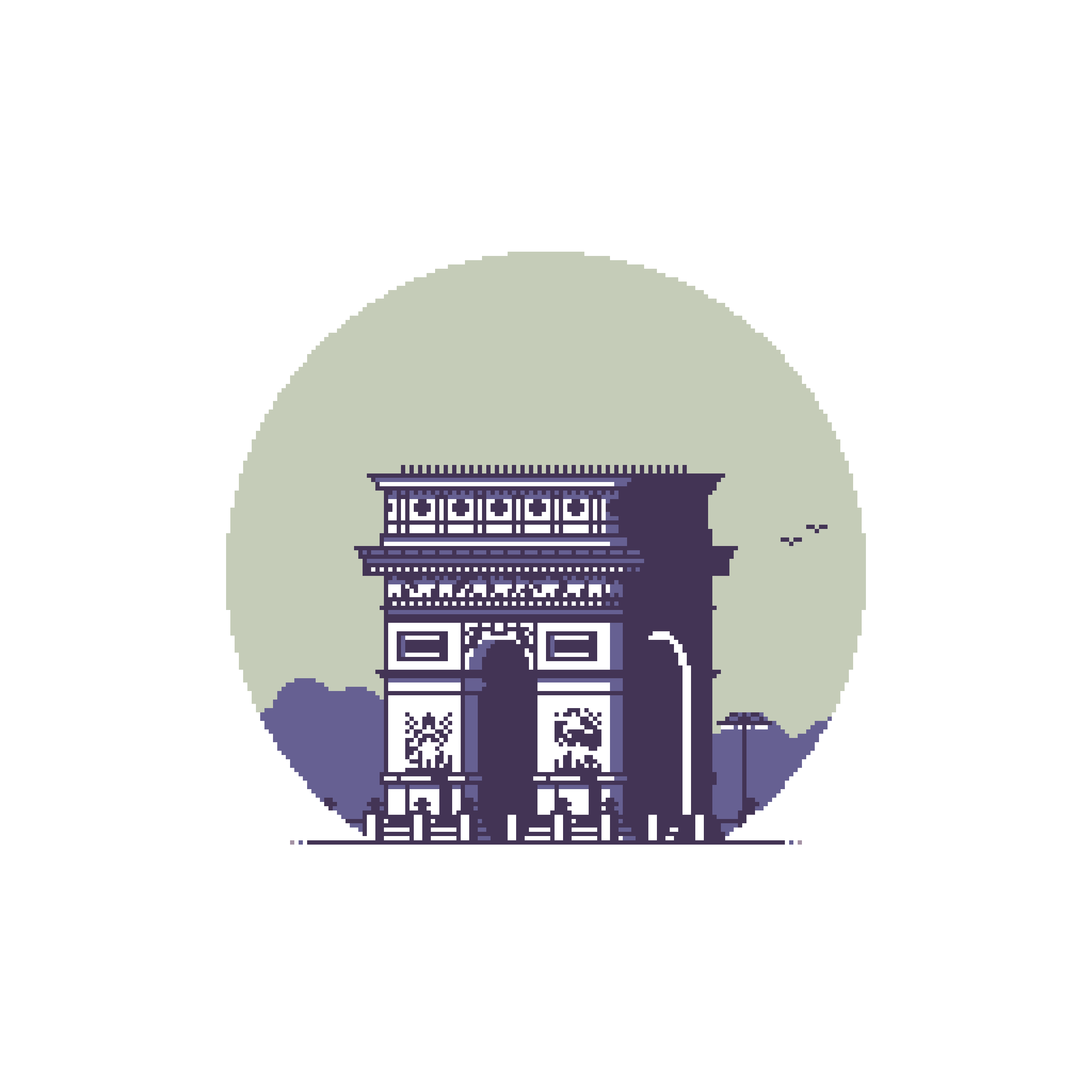Arc de Triomphe 8bit architectural architecture france illustration paris pixel art pixelart retro