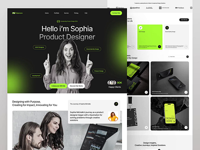 Freelancer Personal Portfolio Landing Page - KitPersona animation branding clean creative designer freelancer gradient landing page portfolio studio ui ux website