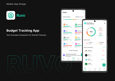 Ruvo - Budget Tracking App app budget budget tracker case casestudy finance like professional study track trend ui ui design ux viral