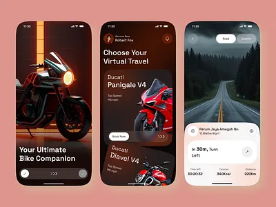 Bike Mobile App UI bike app bike mobile app bike tracking bike ui clean ui cycling app mobile app design ride tracker smart bike ui