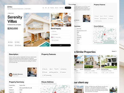 Real Estate Website for Killow (Property details) agent apartment architecture b2b buy company house minimalist property real estate real estate website realestate redesign rent sell villa web design zihad