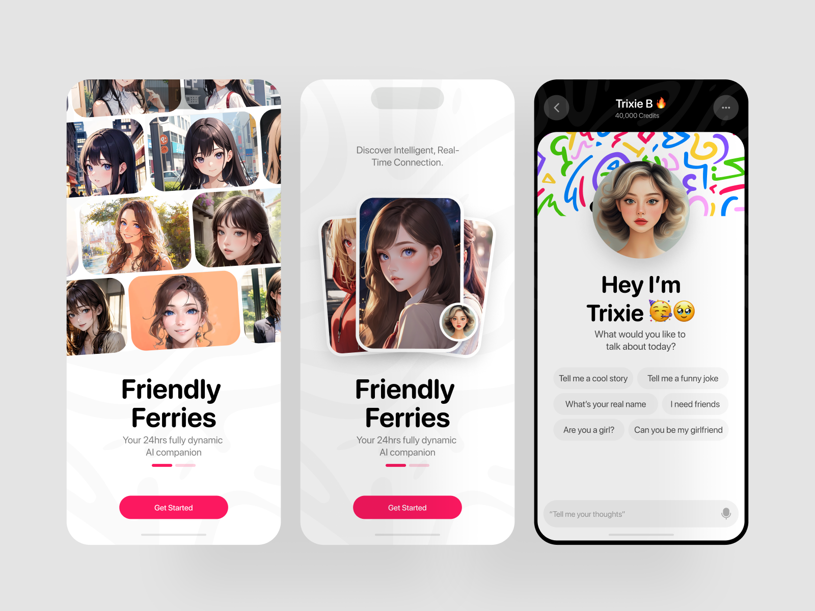 AI - Chat Companion ai ai chat ai companion app dark mode dating design light mode mobile mobile app red ui uiux ux