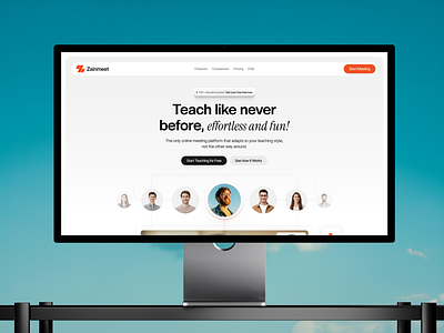 Zainmeet — Online Teaching & meeting Platform UI card ui design interface product service startup ui ux web website