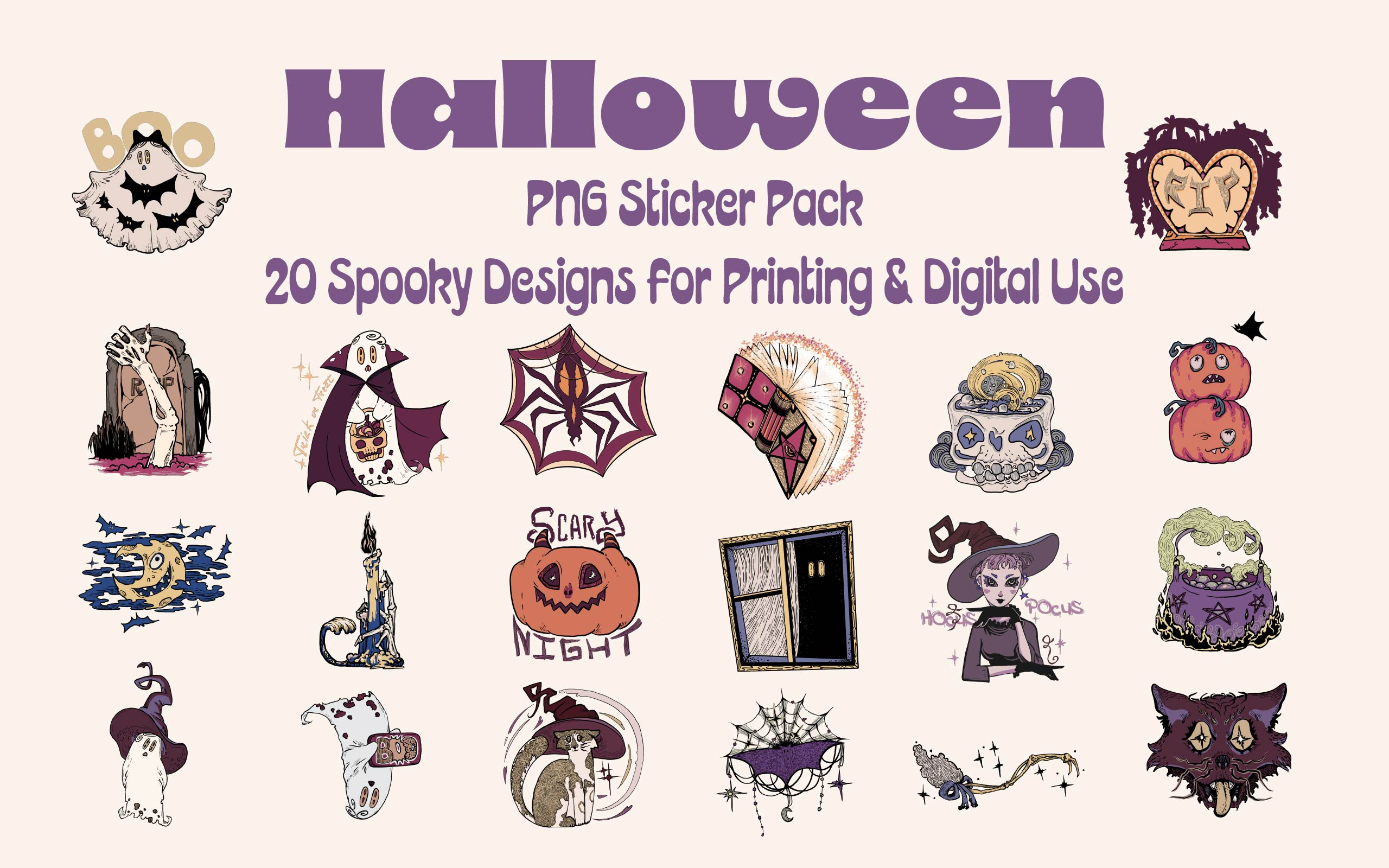 Sticker Pack for Halloween graphic design illustration
