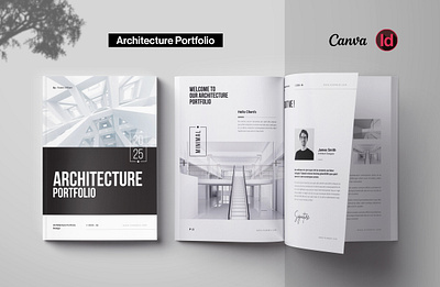 Architecture Portfolio Template agency architect architecture architecture design architecture portfolio branding business creative design illustration interior design lookbook minimal photo album photography portfolio portfolio brochure presentation print professional resume