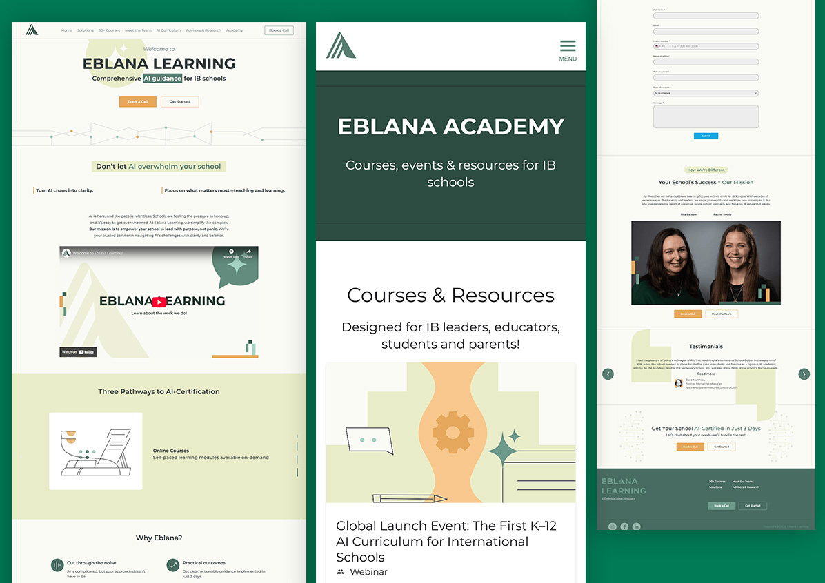 AI Education Consulting Website | Eblana Learning 🎓🤖 animation branding design development education website graphic design logo motion graphics shopify ui ux web design webdesign website website development