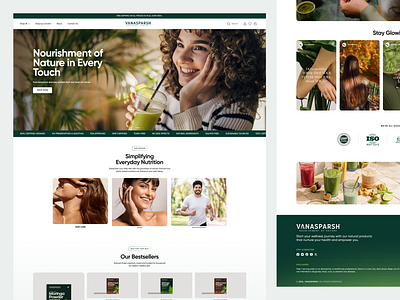 Vanasparsh - Website design about us page branding design ecommerce graphic design hair care health home page nature product skin care social ui uiux ux vanasparsh web webdevelopment webflow website