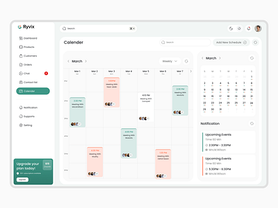 E-commerce Dashboard Design - calendar booking calender dashboard interface date e commerce dashboard e commerce ecommerce ecommerce dashboard meeting minimal saas schedule scheduling ui ux