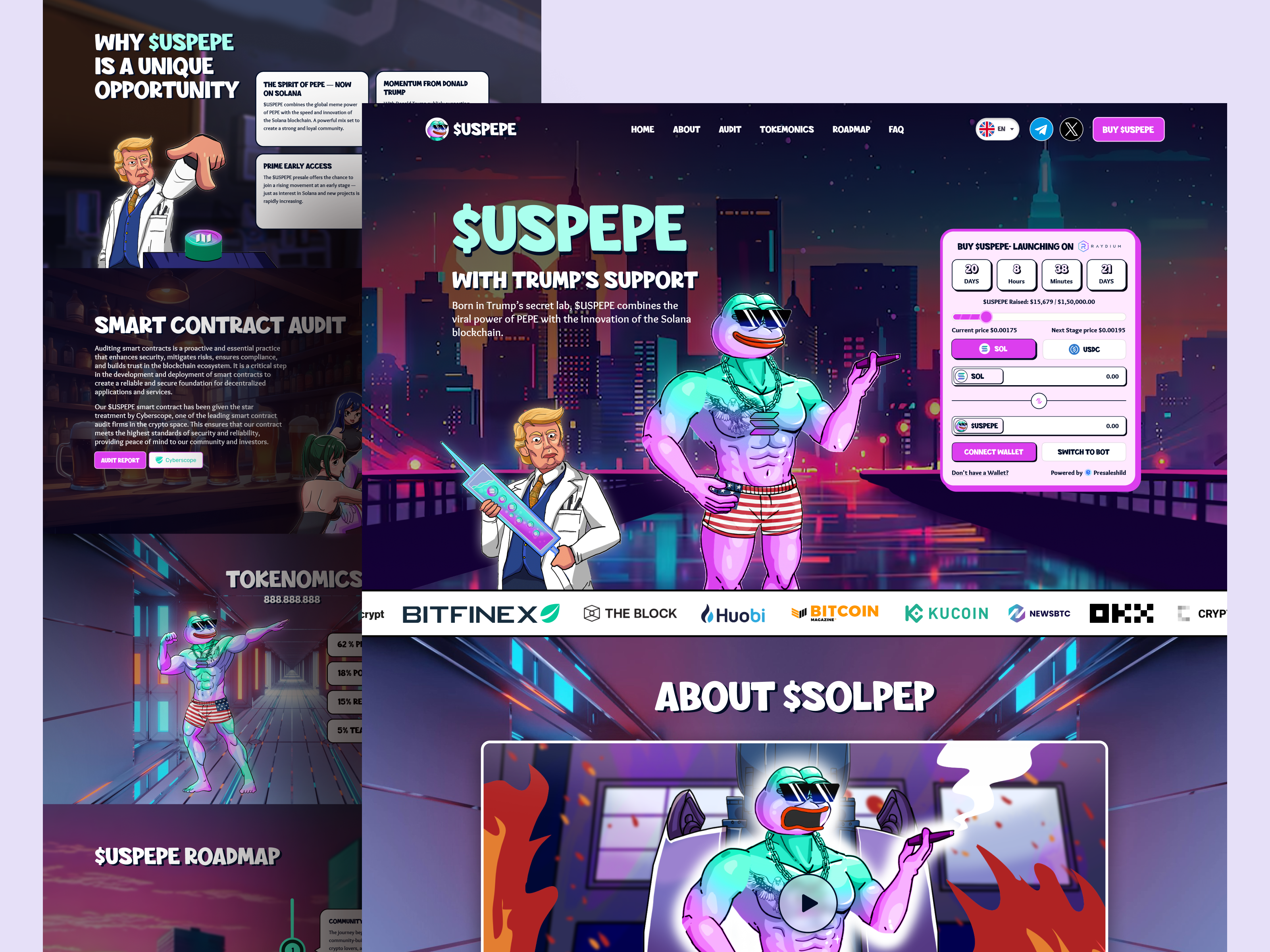 Meme Coin Landing page | Meme Coin Website design | Web design coin crypto crypto meme coin landing page defi design exchange landing page meme meme chain meme coin meme coin design meme coin presale landing page meme coin website meme token landing page token ui ux web design web3 website