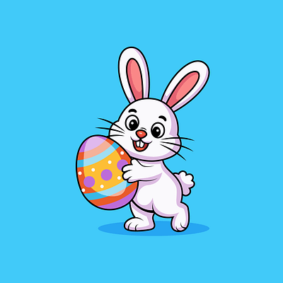 Lovely Easter bunny animal bunny cartoon character cute easter egg happy holiday illustration mascot rabbit spring