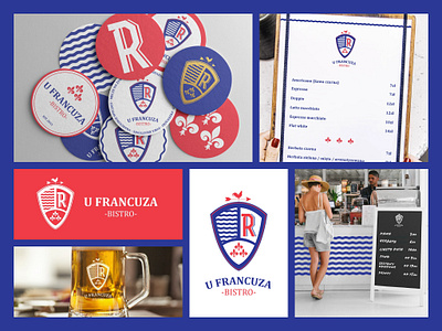 U Francuza Bistro – brand identity beach bistro brand branding design graphic design logo restaurant sea vector