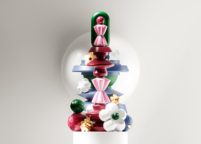 Candy Totem 3d animation branding candy design flower illustration logo pink shine sweet totm