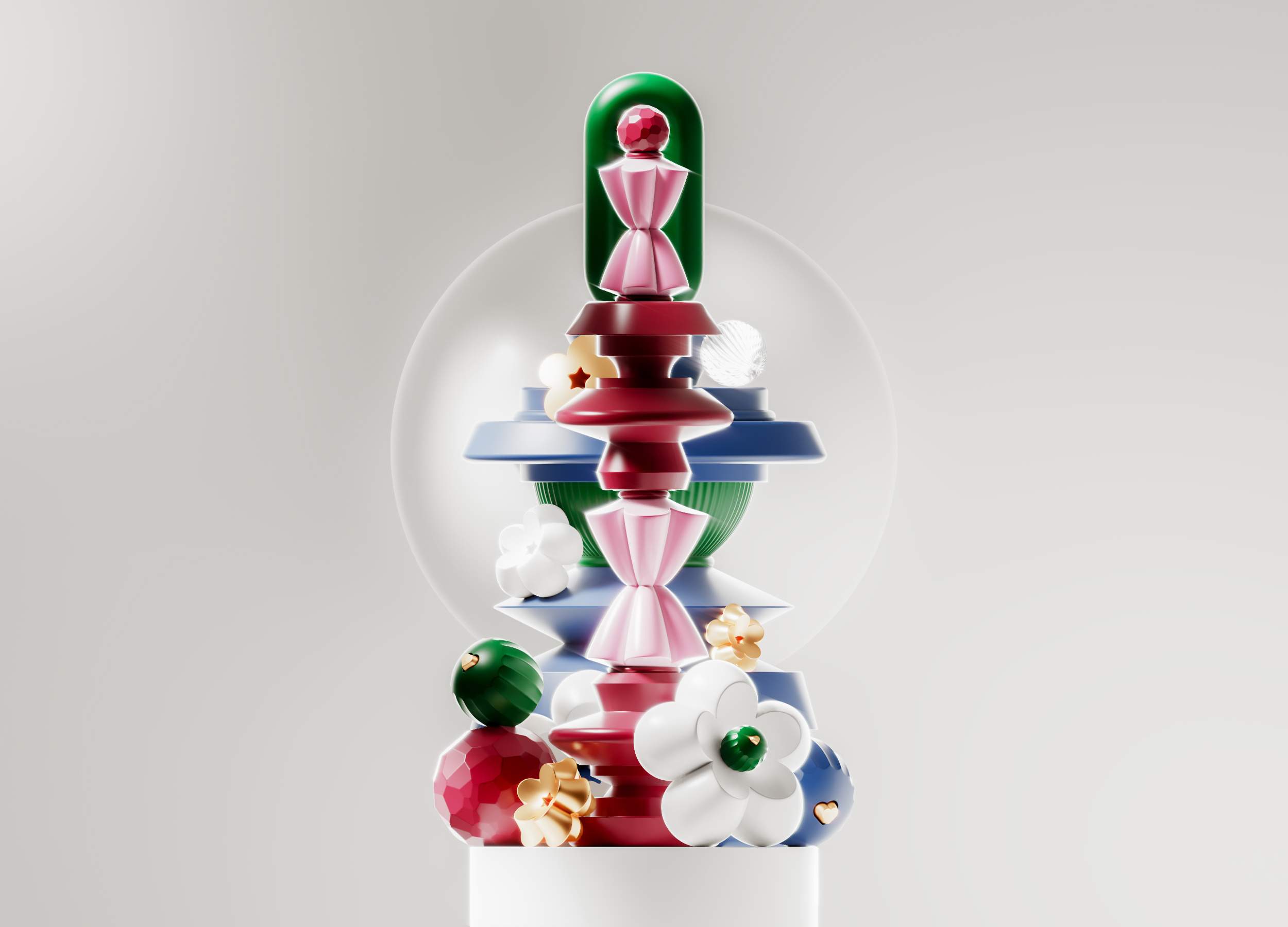 Candy Totem 3d animation branding candy design flower illustration logo pink shine sweet totm