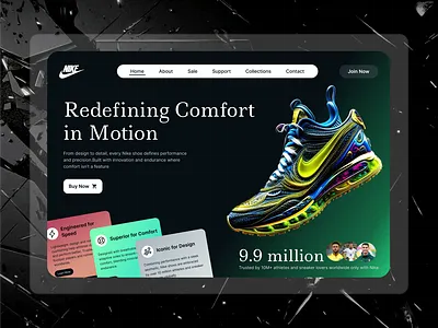 Nike Website Concept — Redefining Comfort with Minimal Design buildsign clean interface creative design ecommerce design figma design hero section design landing page minimal web design modern ui nike concept product page design sneaker website ui inspiration ui trends ui ux design ux design visual design web design website concept
