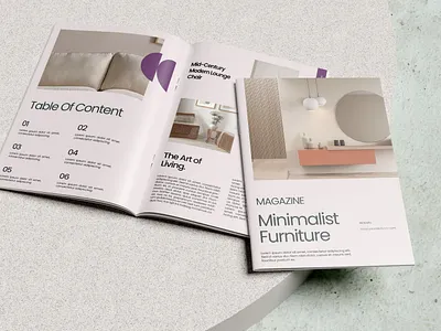 Minimalist Furniture Magazine Template branding brochure business creative design furniture illustration layout magazine minimalist template