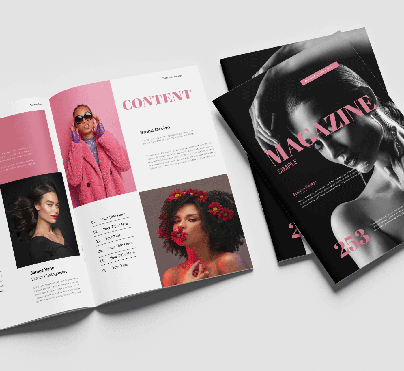 Modern Simple Magazine Layout Template branding brochure business creative design illustration layout magazine modern simple template