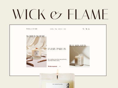 Wick&Flame Candle Store Web Site ecommerce figma graphic design ui ui design ux ux design uxui web design webdesign