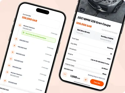 Offer Mazzad — Mobile Auction App appdesign auctionapp biddingplatform carauction cars carsapp cleandesign designinspiration dribbble mobileapp productdesign ui uxdesign uxuidesign