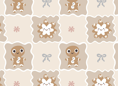 Gingerbread Christmas pattern holiday print
