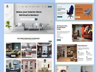 Clean Modern Furniture website Ui Design clean clean furniture website design furniture furniture website furnoiture website modern furniture website website