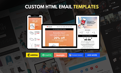 Custom HTML email design with responsive email design email template html email design klaviyo mailchimp responsive email design