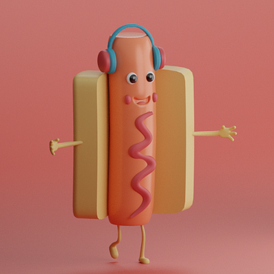 _A Slice of Life_ 3d 3d blender 3d cute cartoon 3d designs branding character design concept art cute fun food gifs graphic design hot dog illustration j nft photoshop playfulbranding sticker storyboard traits