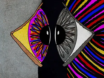 Cover for song “Bleached Thoughts” by KARYOTYPE cover graphic design illustration