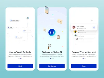 Onboarding - nimbus ai ai app interface design mobile mobile design product