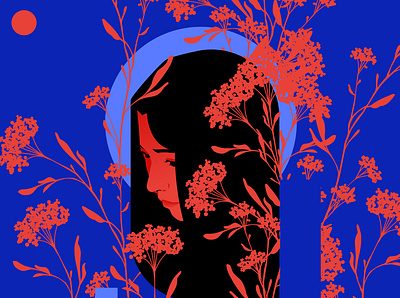 Gentle flower abstract art branding commercial commercial illustration composition cover cover art design editorial editorial illustration floral flower graphic design identity illustration minimal portrait illustration potrait splash