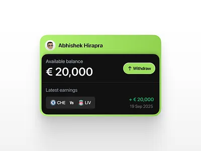 Wallet widget UI app branding dashabord design finance graphic design green logo minimal money ui wallet