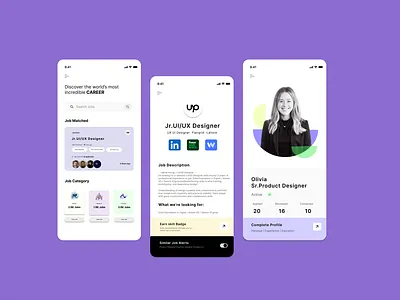 Job Finder App UI Design – Clean, Modern & Minimal (Figma) branding dribbble design figma graphic design job finder app logo minimal ui mobile app design ob search app product design ui ui design user experience ux design