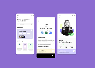 Job Finder App UI Design – Clean, Modern & Minimal (Figma) branding dribbble design figma graphic design job finder app logo minimal ui mobile app design ob search app product design ui ui design user experience ux design