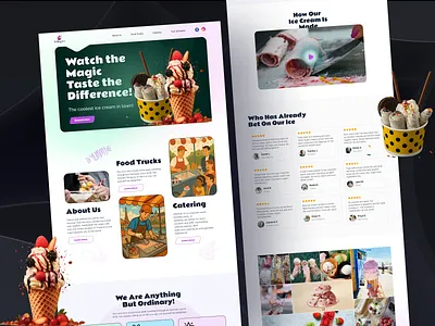 Rolling Ice Cream Maker – Website Design Concept food graphic design hand made ice crea home page design ice cream website landing page design logo modern ui psd template rolling ice ceram trend design 2020 ui uiux user experience design user interface design web design webapp website website design website mockup