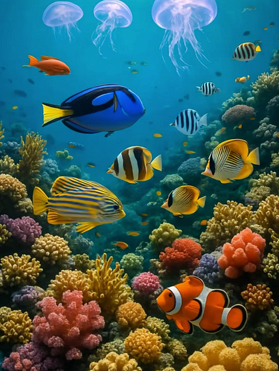 Underwater Paradise ai animation fish graphic design motion graphics ocean pearls sea